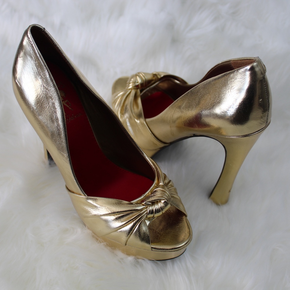 NEW SAM EDELMAN Cute Gold Bow Heel